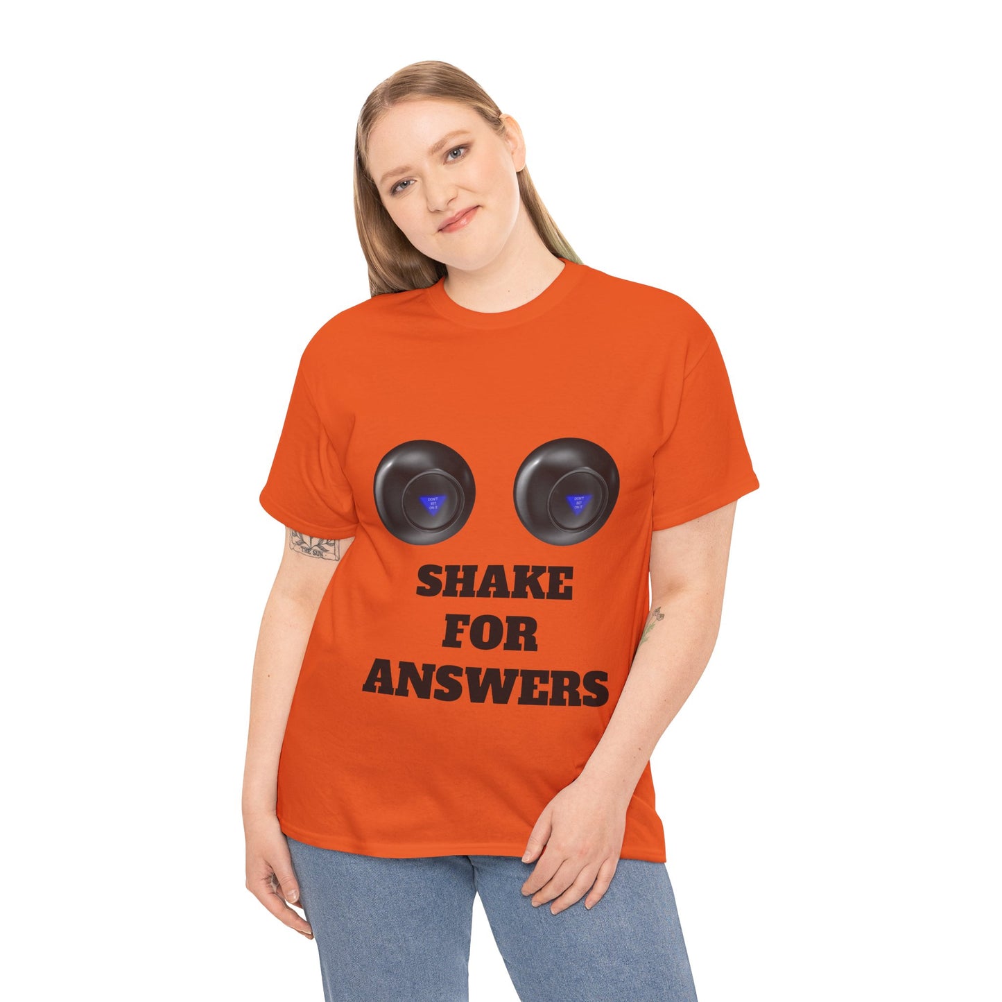 T-Shirt — "Shake for Answers" Magic 8-Ball Style Tee
