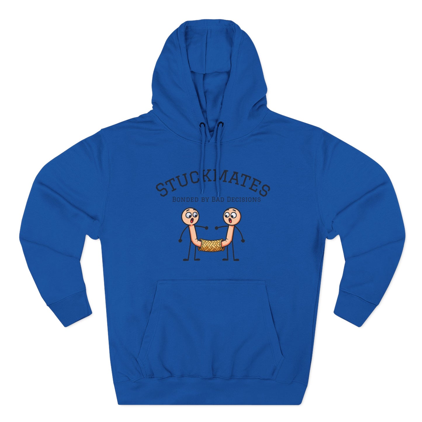 Stuckmates Hoodie — Funny 'Bonded by Bad Decisions' Cartoon Hoodie