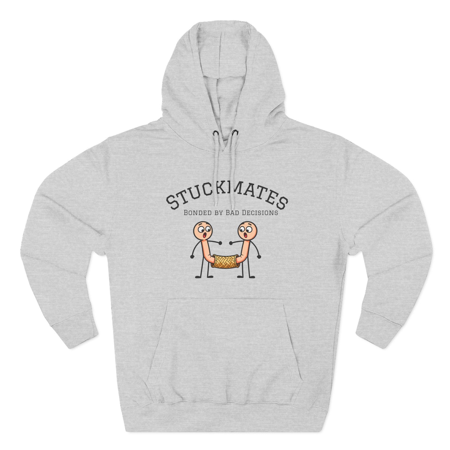 Stuckmates Hoodie — Funny 'Bonded by Bad Decisions' Cartoon Hoodie